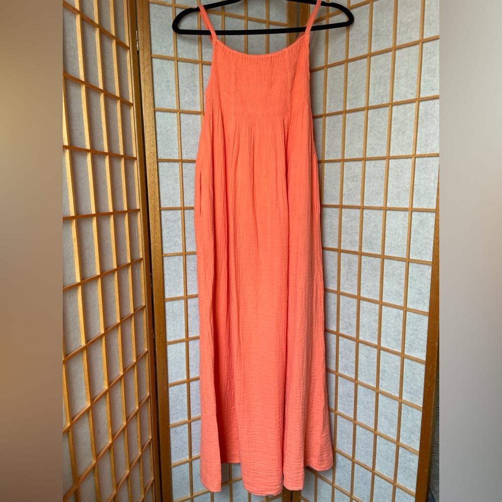 NWT Aerie Pool-To-Party Tie Back Maxi Dress in Picante Orange XS